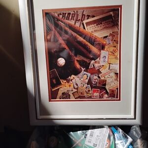 Gold and White Decor Accent with Artistic Collage